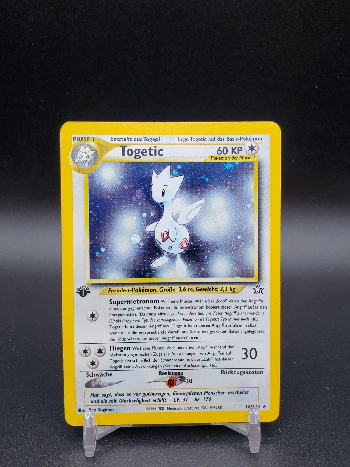Togetic 16/111 Neo Genesis 1st Edition Holo Rare HP German Pokemon Card