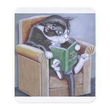 CafePress Reading Cat Non-slip Rubber Mousepad, Gaming Mouse Pad 701728474 