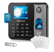 Time Clock - Fingerprint Time Clocks for Employees Small Business Automatic Calc