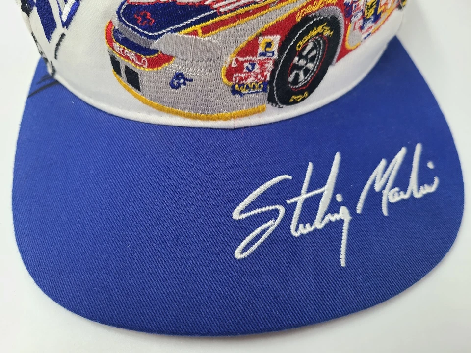 Gorra gorra vintage Sterling Marlin #40 Coors Light Snapback años 90 NASCAR blanca azul Foto 3 de 4