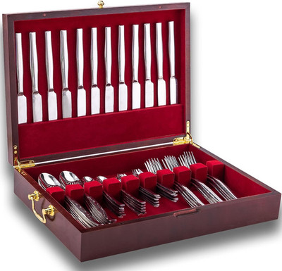 Wooden Silverware Chest without Silverware, Silverware Box Storage for Silver, S