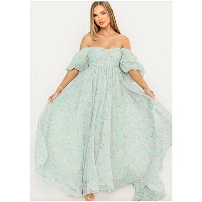 Worth Collective Willow Maxi Dress Cottage Sage Size Medium New