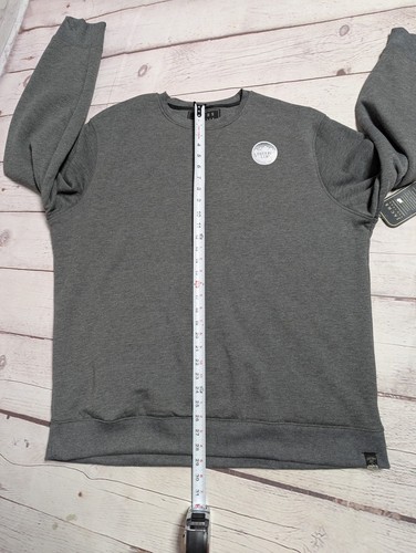 JACHS New York Sherpa Lined Crewneck Pullover Sweater Gray Stretch Men's XXL NWT - Picture 6 of 10