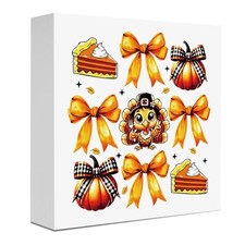 Bow Pumpkin Fall Autumn Wood Sign for Home Living Room Harvest Day Turkey