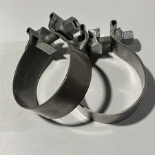 LOT OF 2 Borla Stainless Steel Half Moon Clamps 13660000354 thumbnail 1