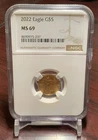 2022. Liberty Eagle G$5 - MS69 NGC - 1/10th Oz Fine Gold