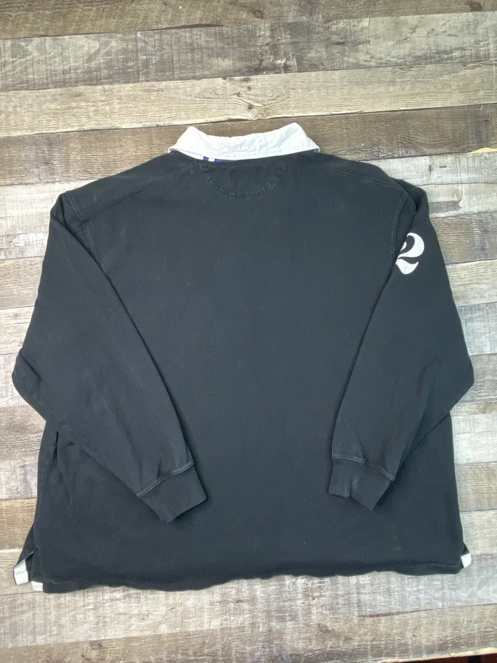 VTG Polo Ralph Lauren Shirt Mens 3XB Big Pony Rugby Black Long Sleeve Pullover - Image 4 of 4