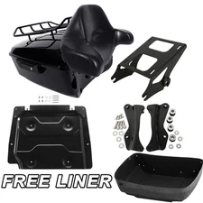 Black King Trunk Pad Mount Rack Docking Base Plate Fit For Harley Touring 14-25