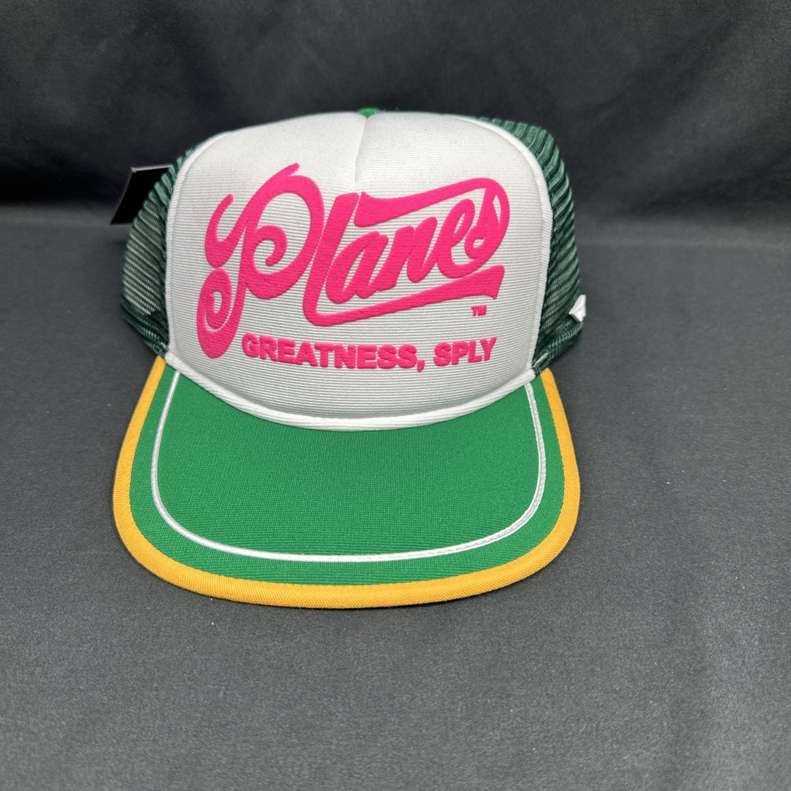 ROC NATION PAPER PLANES WHITE GREEN PLANES GREATNESS TRUCKER HAT NEW RELEASE