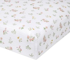 Essentials Classic Crib Sheet, 100 Cotton Muslin, Super Soft Breathable,