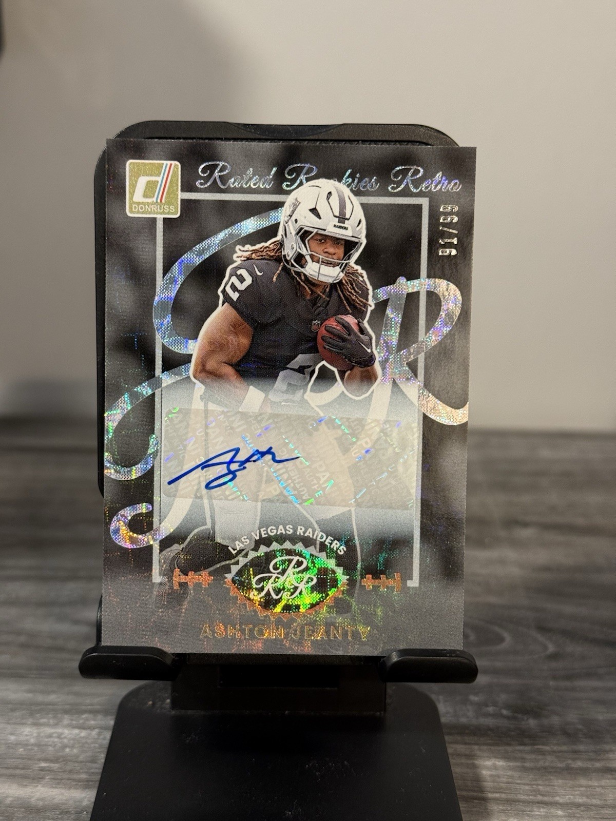 2025 Donruss Ashton Jeanty Rated Rookie Retro Auto Color Match /99