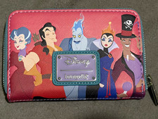 Portefeuille zippé Loungefly Disney Villains, petit, multicolore