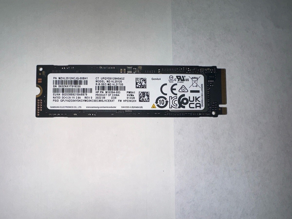 Genuine Hp M10394-003 Samsung PM9A1 512 GB M.2 2280 NVMe SSD