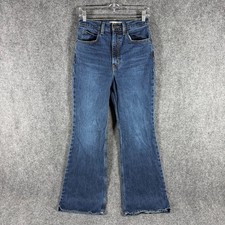 Levis Premium 70s High Flare Jeans Women's 27 26x32 Blue High Rise Bell Bottom