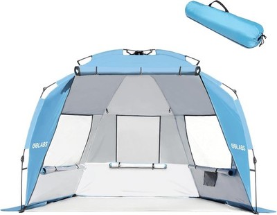 BT1 Pop up Beach Tent Sun Shelter for 3-Person, 1-Minute Setup by Pre-Attached P
