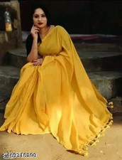 Women's Khadi Cotton saree With Running Blouse