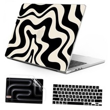 Compatible with MacBook Pro 14 inch Case 2026 2025 2024 2023-2021 Black Wave