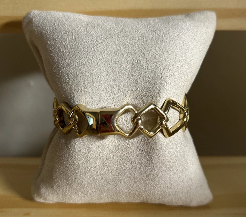Alexis Bittar ~ Miss Havisham Goldtone Linked Hinge Bangle, Excellent - Image 3 of 4