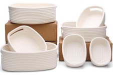 7 Piece Cotton Rope Woven Basket Set - Small Basket for Baby Nursery, Pets, M...