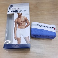 TOMMY HILFIGER Boxer Briefs Mens Medium Solid Blue 100 Cotton Classics Logo