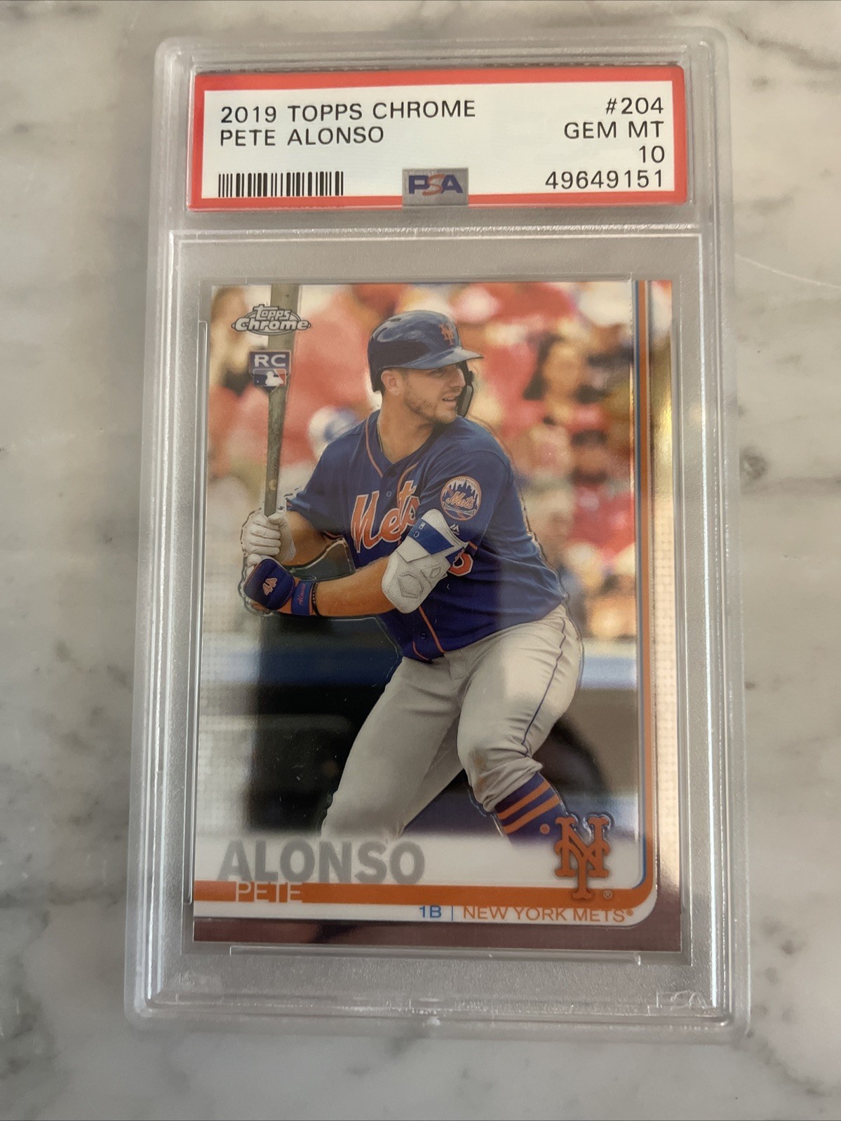 2019 Topps Chrome Pete Alonso RC #204 PSA 10