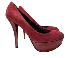 Stuart Weitzman Red Suede Platform High Heel Pumps Women’s 7.5 M Spain