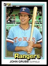 John Grubb 1981 Donruss #148 Texas Rangers MLB READ FREE SHIPPING AutographDen