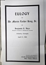 Benjamin E. Mays Eulogy of Dr. Martin Luther King 1968 reprint from the era