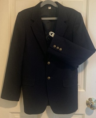 Talbots Boy s Navy Blue Blazer Jacket 100% Wool Year Round Brass Buttons Size 12