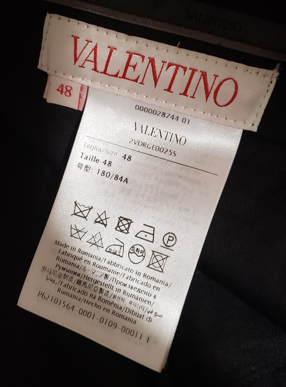 Valentino Pants Mens 38 Dress Slim Tapered Fit Navy Blue Virgin Wool NEW thumbnail 2