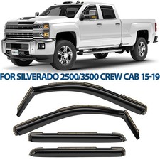 Side Window Deflectors Rain Guards for 15-19 Chevy Silverado 2500/3500 Crew Cab