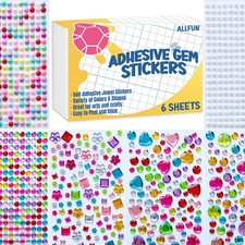 ALLFUN 1108pcs Gem Stickers Self Adhesive Rhinestone Jewel Sticker Multicolor