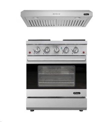Duro Kitchen 30'' Pro-Style Stainless Steel Gas Range & Under Cabinet Hood Bundle