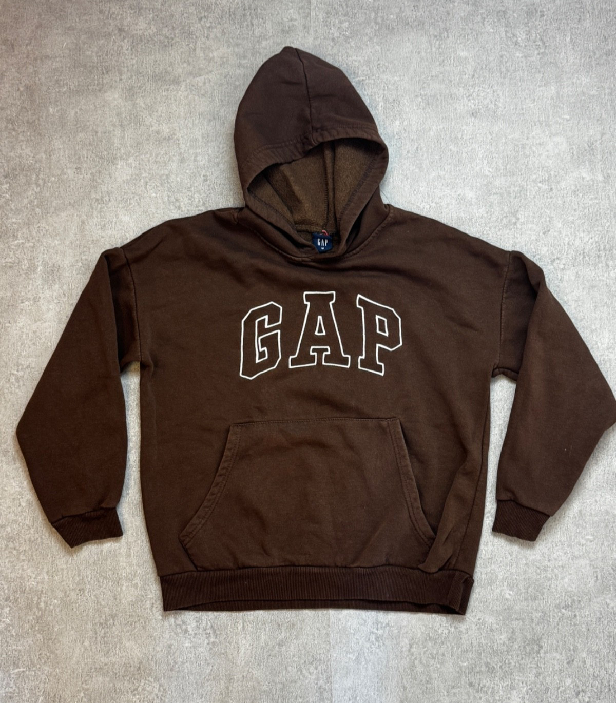 GAP Vintage Tracksuit Joggers Set M Brown Hoodie Sweatpants Arch Logo Y2K image 2