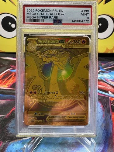 Mega Charizard X ex 130/094 Me02: Phantasmal Flames Holo PSA 9