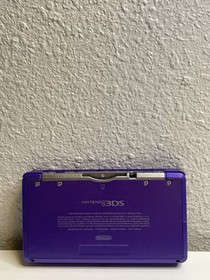 Nintendo 3DS Midnight Purple Console Bundle W/ Charger + 3 Games Tested 