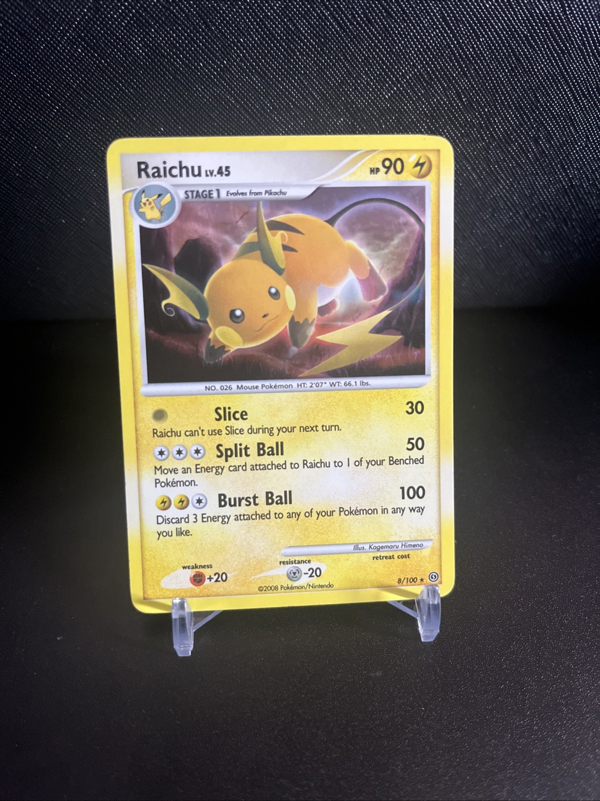 Pokémon Raichu Stormfront Holo Rare 8/100