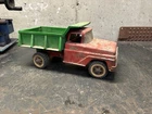 1960s TONKA DUMP TRUCK RED & GREEN PRESSED STEEL