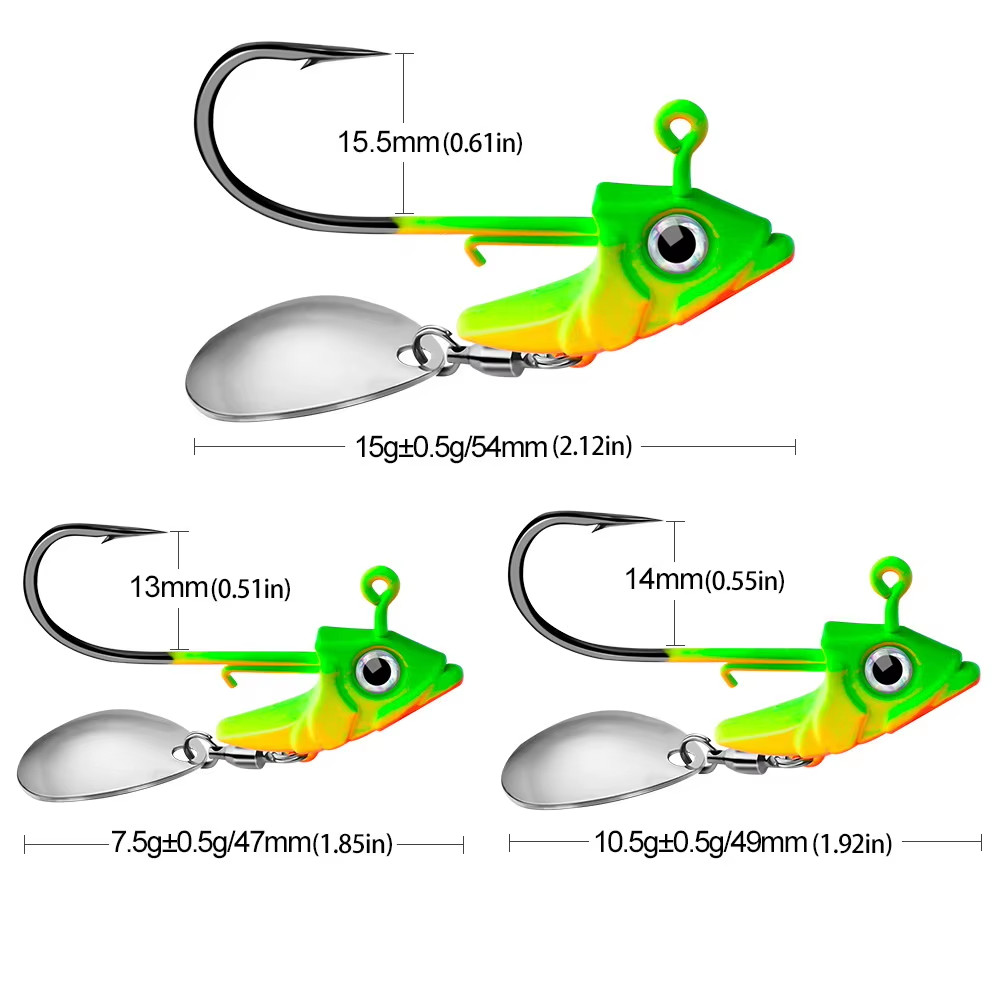 1Pc Jig Head 7.5G 10.5G 15G Fishing Lures Sinking Rotating Sequin Metal Spoons F - Image 6