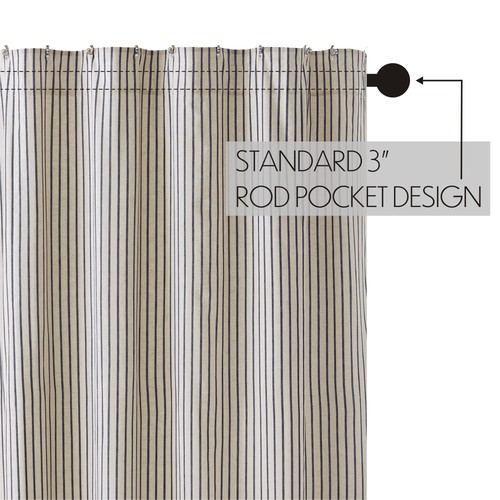 Shower Curtain Kaila Ticking Stripe Farmhouse 72x72 Cotton Bath Decor VHC Brands - 第 7/7 張圖片