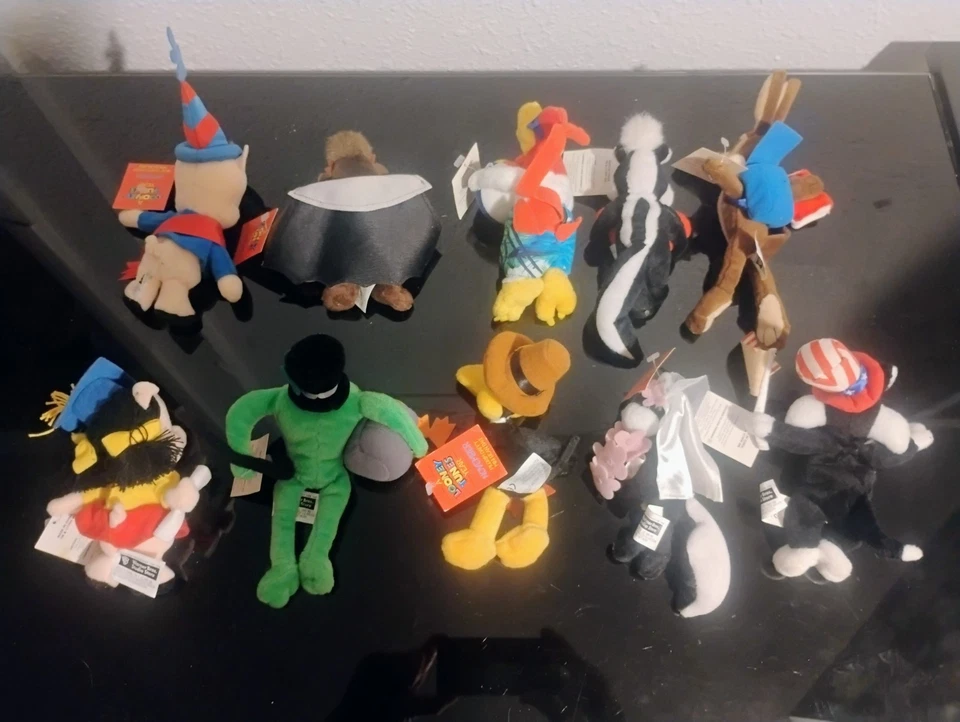 Lote de 10 juguetes de peluche Warner Bros Studio Store Looney Tunes Beanbag -NUEVO CON ETIQUETAS 1999 Y2k Foto 2 de 4