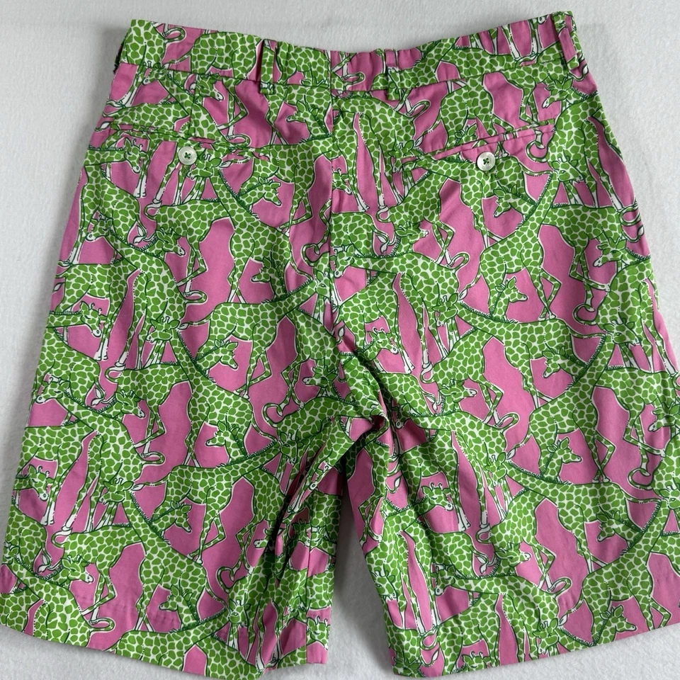 Pantalones Cortos Lilly Pulitzer Via Palm Beach Everglades Para Hombre 30 Jirafas Verde Rosa 9" Foto 3 de 4