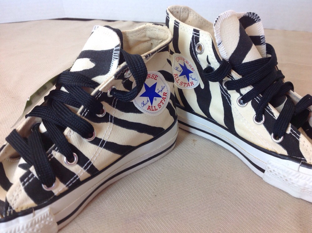 Rare Vintage USA Converse Chuck Taylor All Star Shoes Zebra Glow