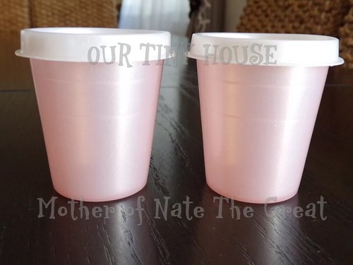 TUPPERWARE Midgets Containers 2 Tupper Minis Spice Dressing Lunch Travel PINK  - Picture 1 of 5