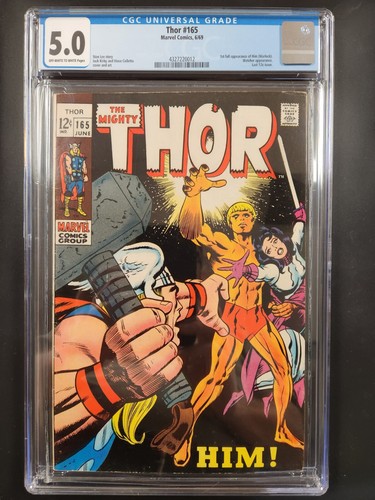 Thor 165 CGC Graded 5.0 VG/FN White Pages 1st Warlock Marvel Comics 1969
