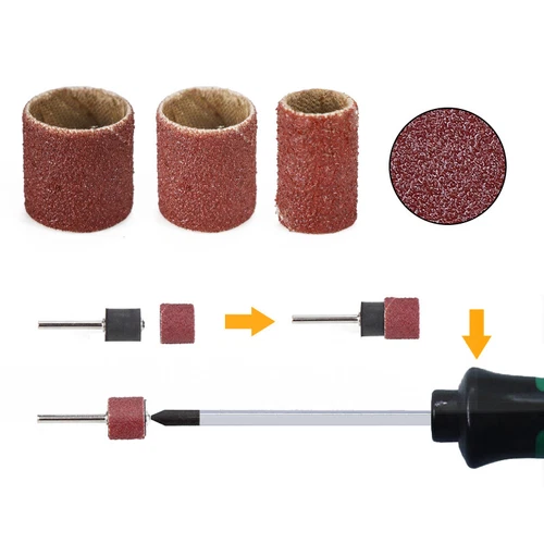 Kit de tambor de lijado de 384 piezas manguitos de lijado con mandriles para herramienta giratoria Dremel - Imagen 13 de 14