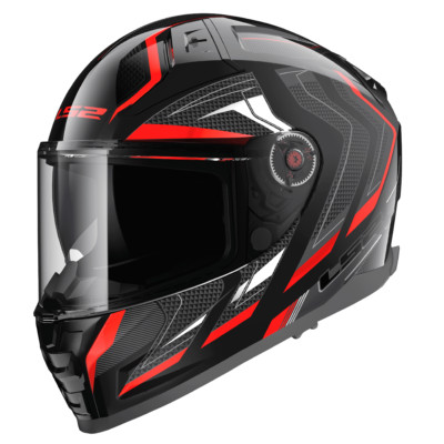 LS2 FF811 Vector II Integralhelm Alizer, schwarz-rot, Gr. S (55/56)