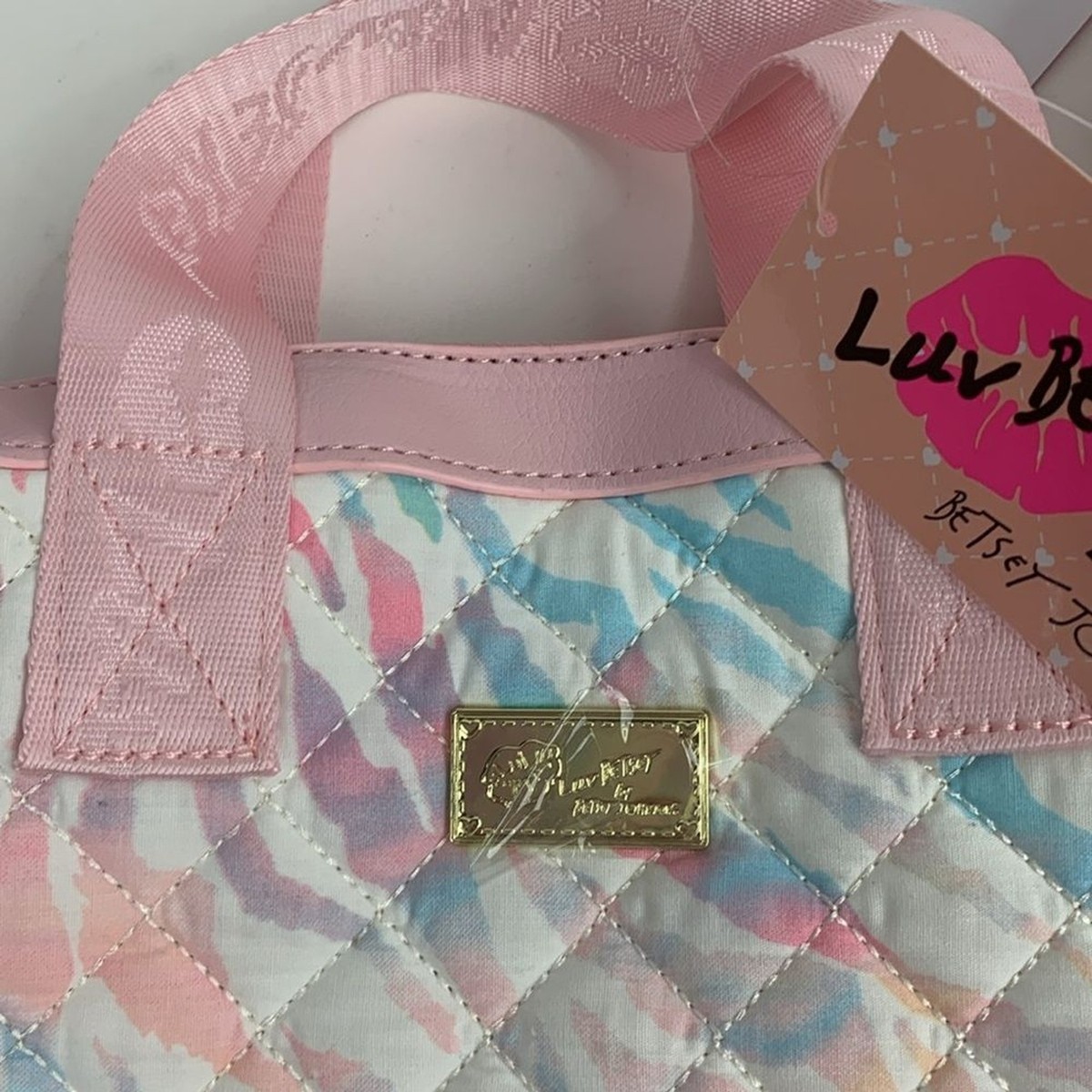 Betsey Johnson Backpack & pencil case wristlet Pink blue Gold Zip closure Betsey Johnson Backpack & pencil case wristlet Pink blue  main image 4