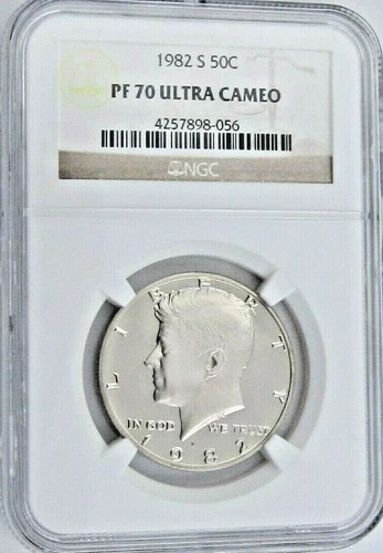 1982 S Proof Kennedy Half Dollar - NGC PF 70 Ultra Cameo - Guide $120