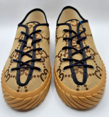 Gucci Tortuga GG Men's Camel Ebony/Black Canvas Sneakers UK12.5